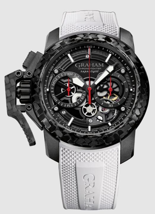 Review Replica Watch Graham CHRONOFIGHTER SUPERLIGHT CARBON SKELETON BLACK (WHITE RUBBER) 2CCBK.B25A